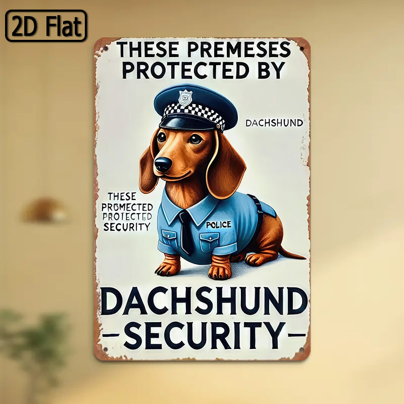 Home Security Yard Sign - Letrero de Seguridad Divertido de Dachshund