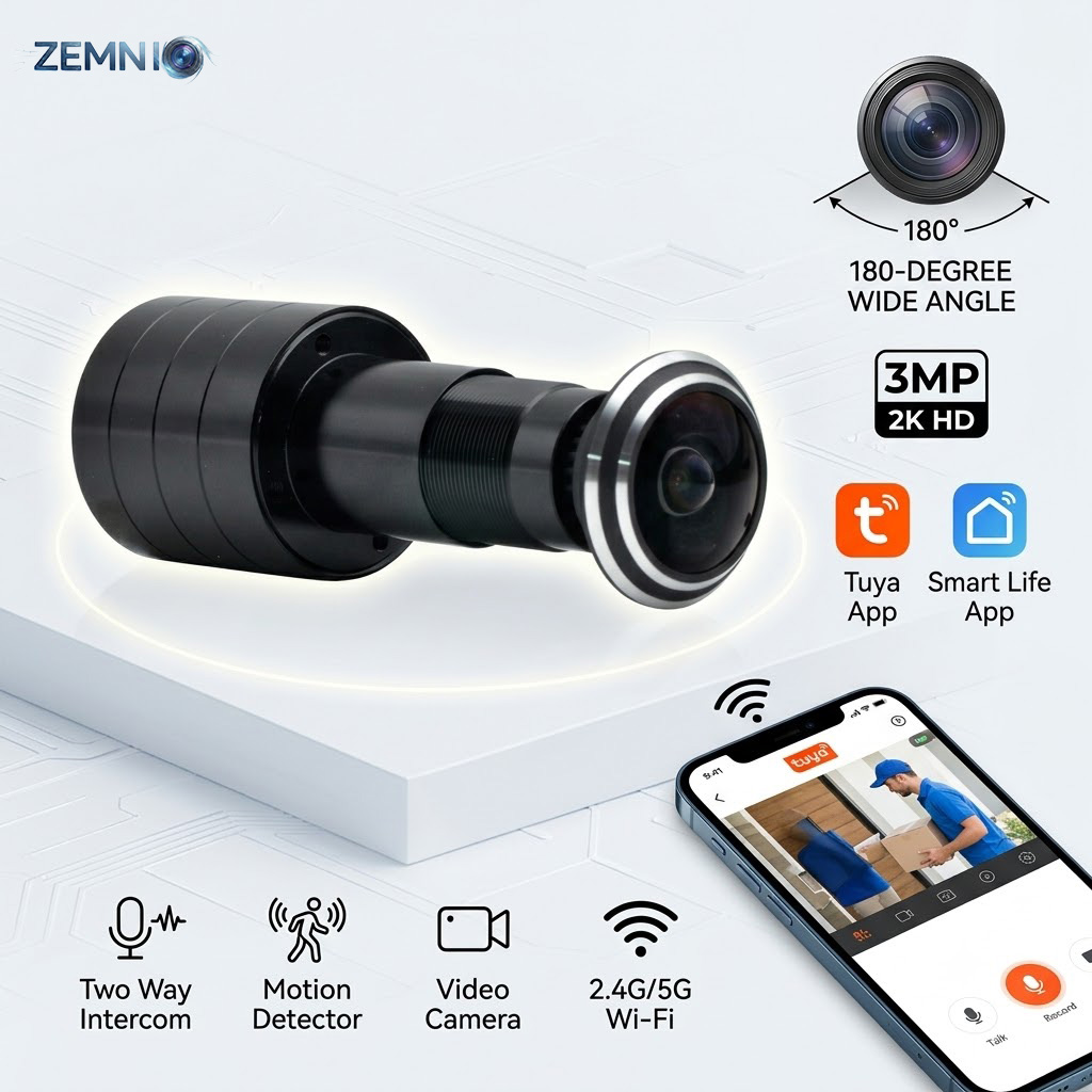 Peephole Camera Viewer - Cámara de Mirilla WiFi 3MP 2K,
