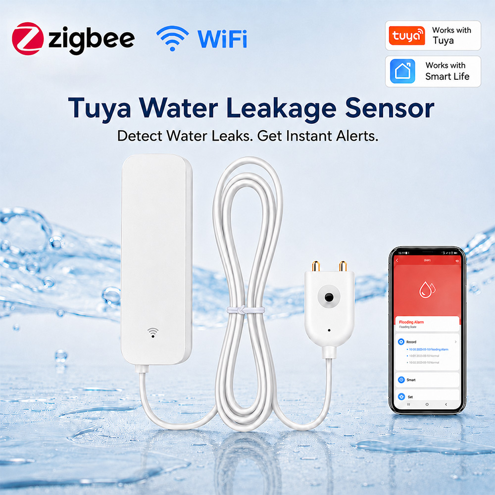 Home Security With Ai - Sensor de Fugas de Agua ZigBee