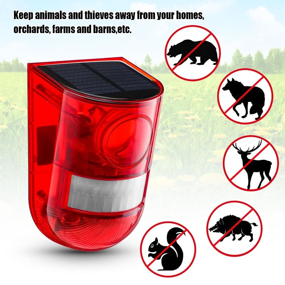 Home Security Yard Sign - Alarma de Seguridad Solar, Impermeable, Recargable,