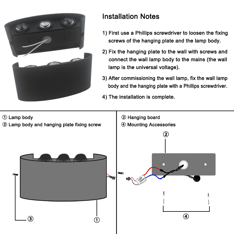Lámpara de Pared LED de 2W 4W  - Home Security Yard Sign reseña y precio