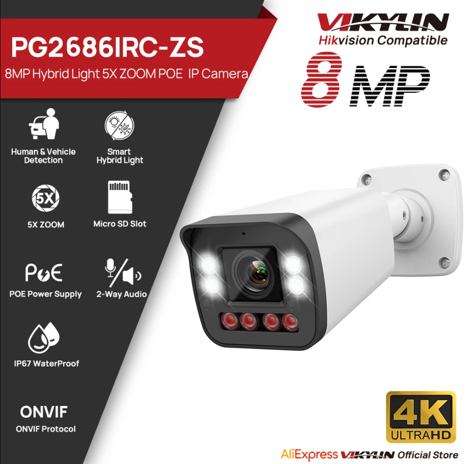 Cámara IP VIKYLIN de 8MP con Z - Home Security Hikvision reseña y precio