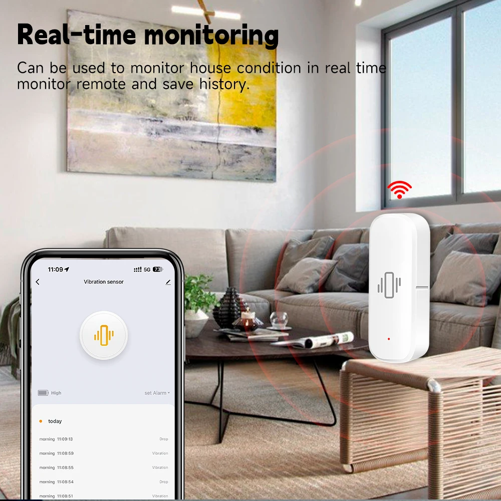 Sensor de Vibración Inteligent - Home Security App reseña y precio