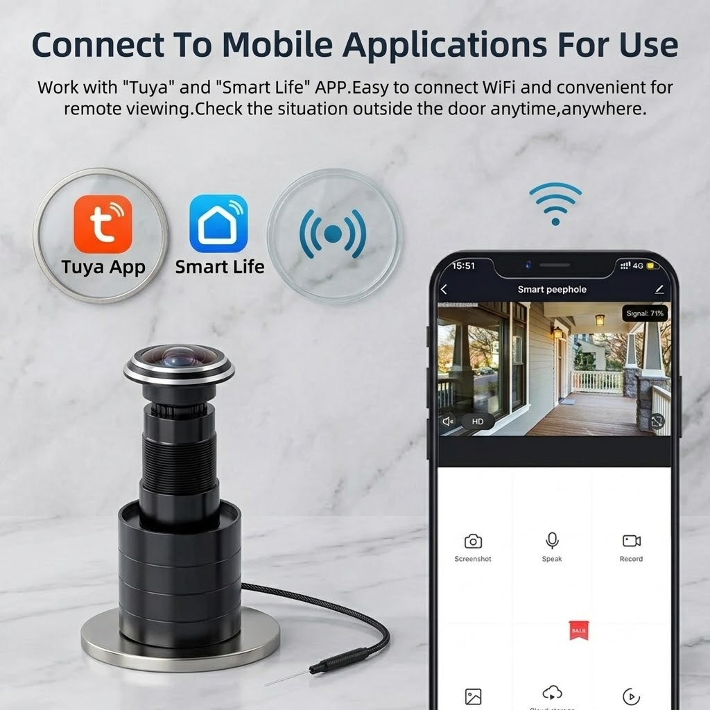 Cámara de Mirilla WiFi 3MP 2K, - Peephole Camera Viewer reseña y precio
