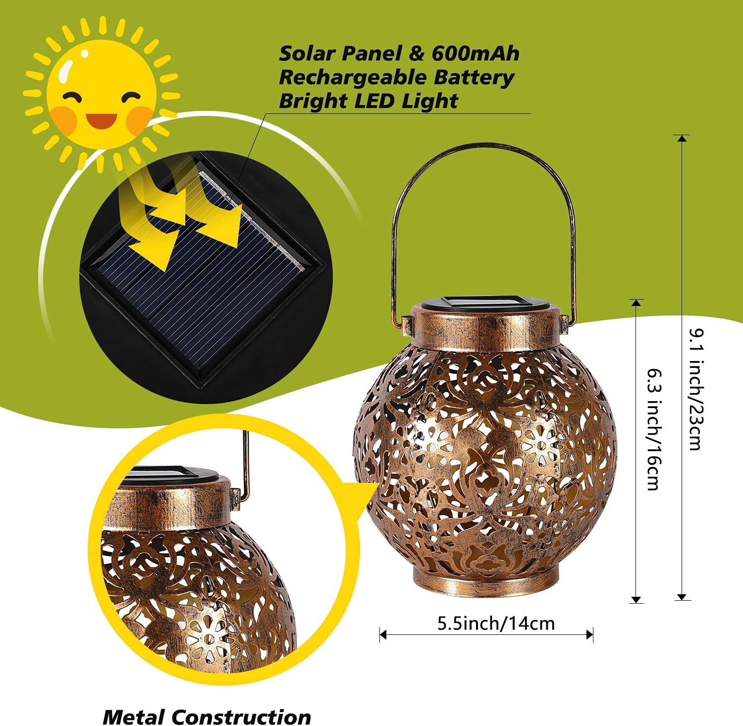 1-6 Lámparas Solares Marroquíe - Home Security Yard Sign reseña y precio