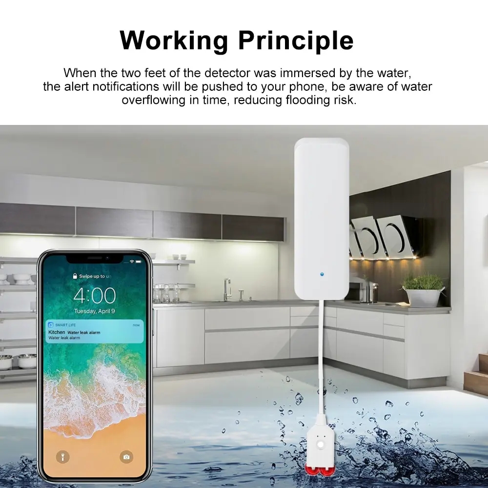 Tuya-Sensor inteligente de fug - Home Security With Ai reseña y precio