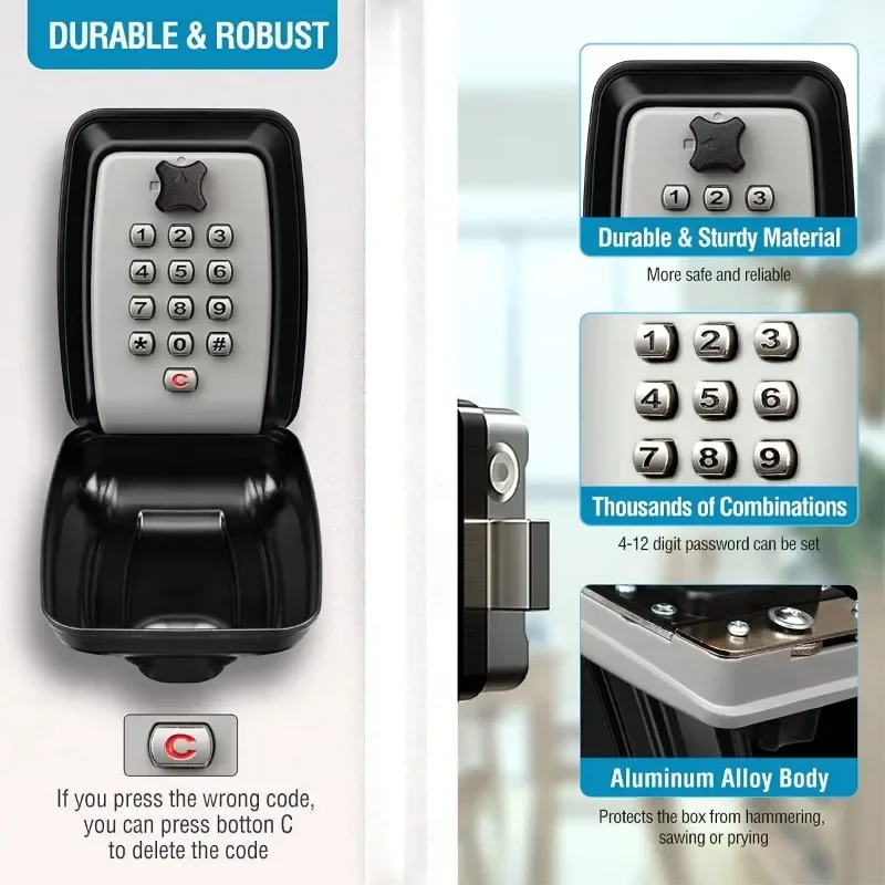 Caja de bloqueo de llave con c - Home Security Key Box reseña y precio