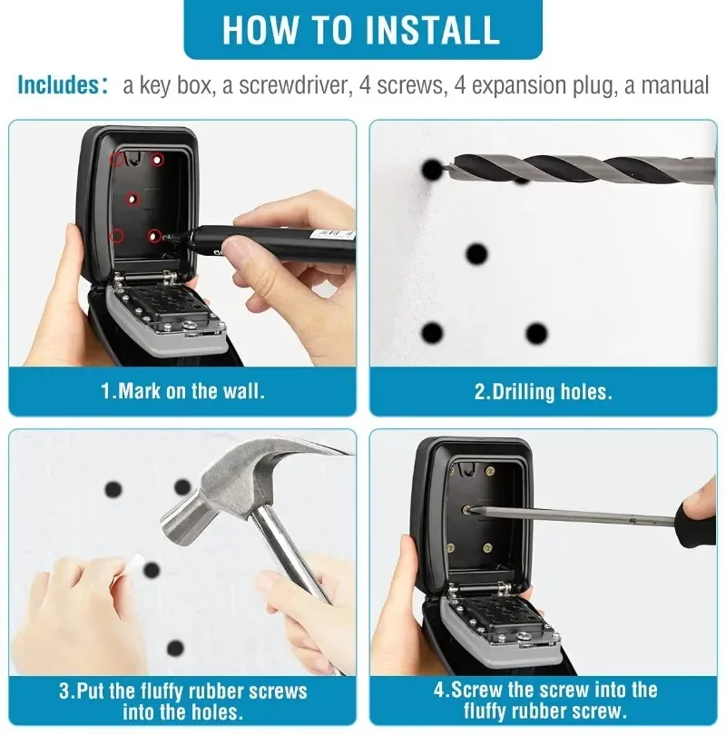 Caja de bloqueo de llave con c - Home Security Key Box reseña y precio