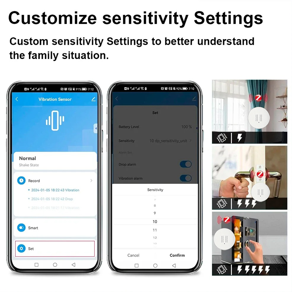 Sensor de Vibración Inteligent - Home Security App reseña y precio