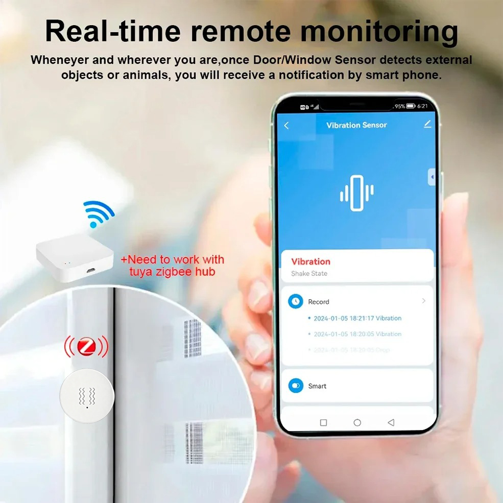 Sensor de Vibración Inteligent - Home Security App reseña y precio
