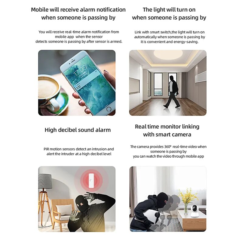 Tuya-Sensor de movimiento Zigb - Home Security With Ai reseña y precio