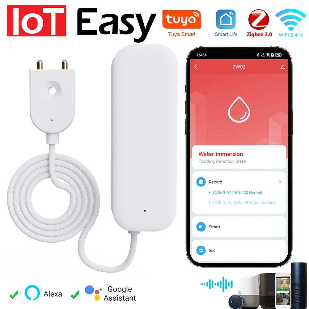 Tuya WiFi ZigBee Sensor de agu - Home Security With Ai reseña y precio