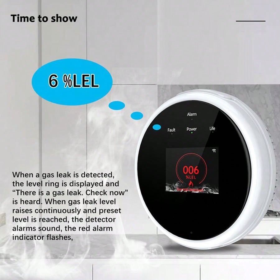 Sensor de alarma de gas WiFi 2 - Home Security With Ai reseña y precio