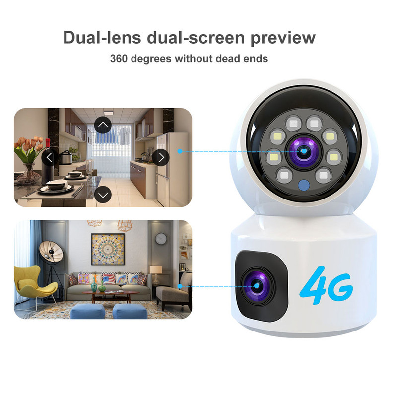 Cámara PTZ WiFi 4G HD de 6MP c - Home Security Robot reseña y precio