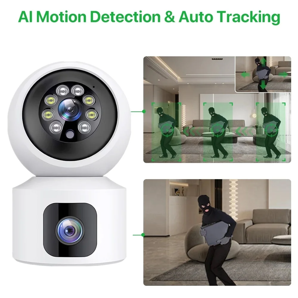 Cámara PTZ WiFi 4G HD de 6MP c - Home Security Robot reseña y precio