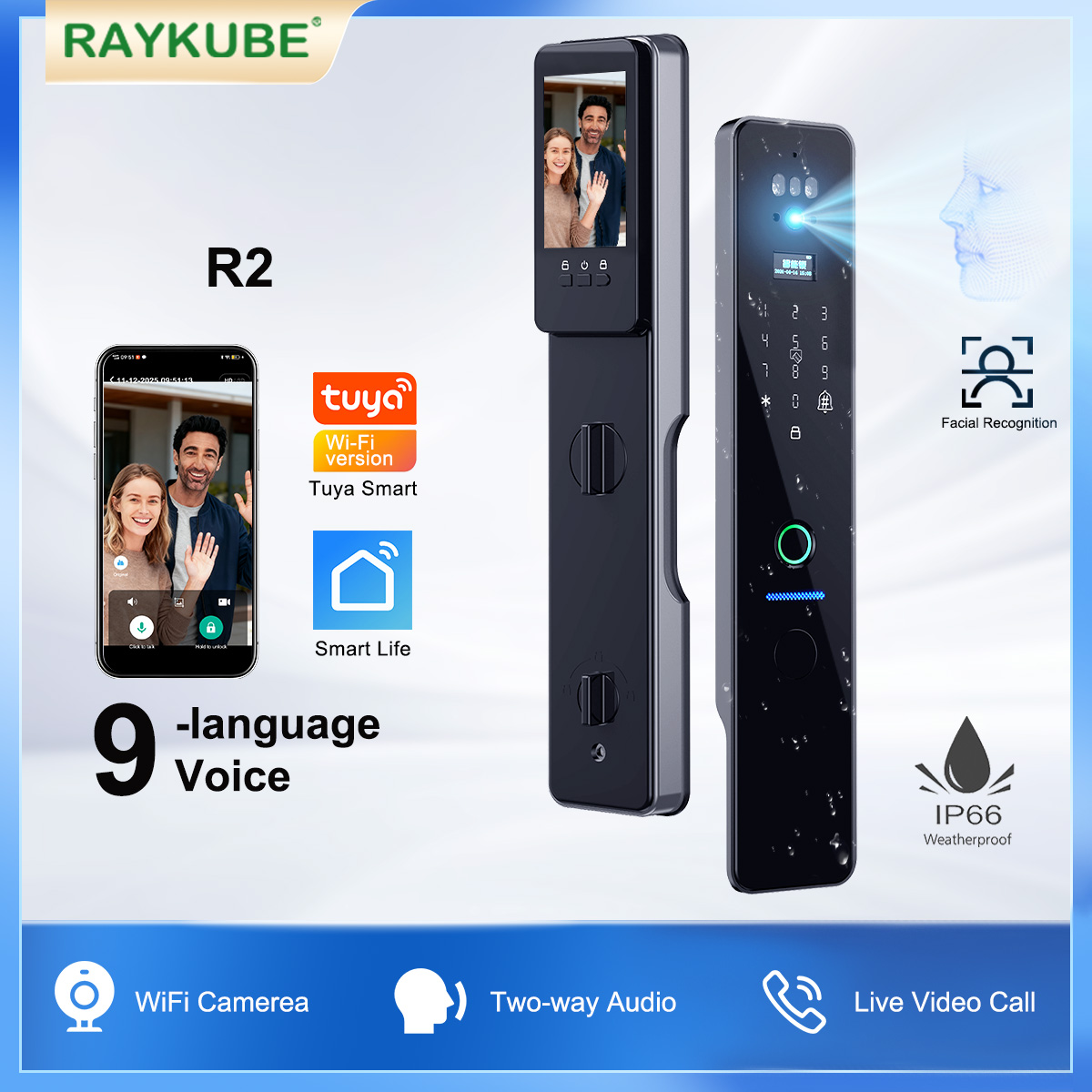 RAYKUBE R2 IP66 impermeable Tu - Peephole Camera Viewer reseña y precio