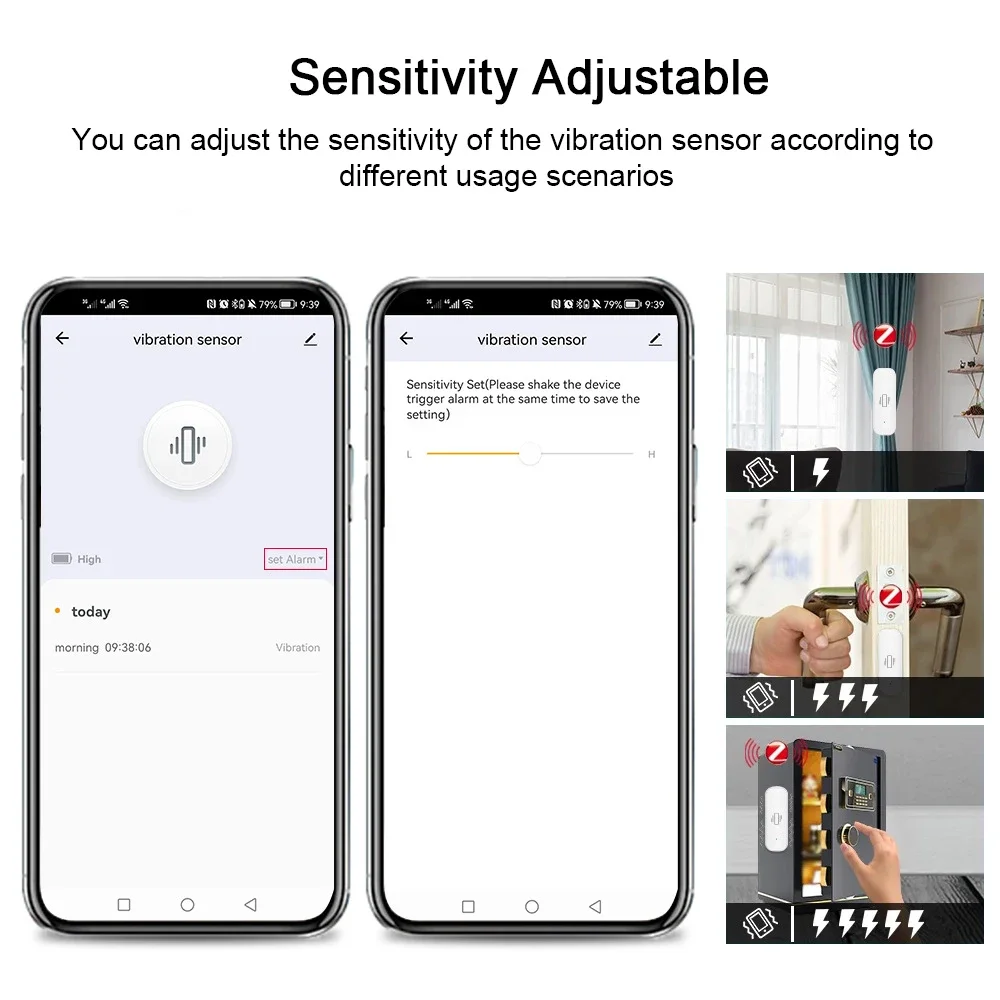 Sensor de vibración inteligent - Home Security App reseña y precio