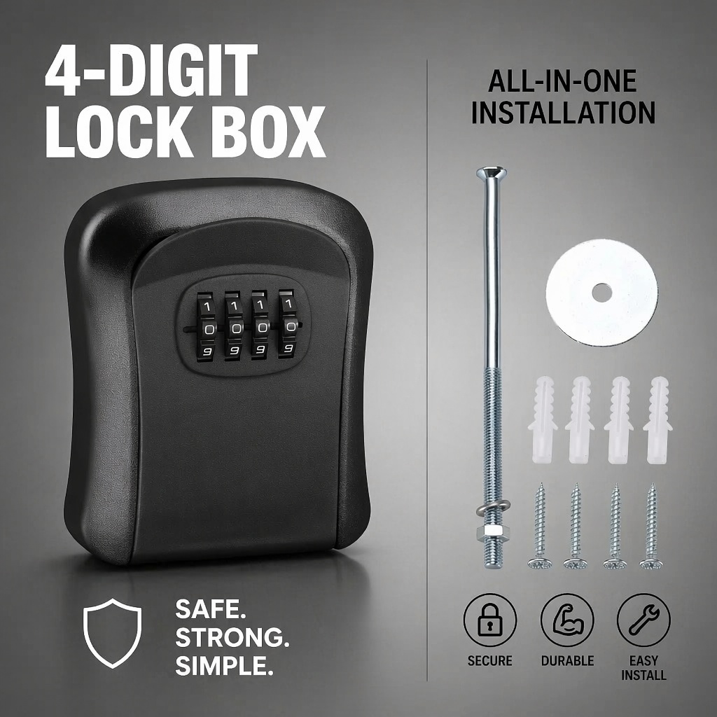 Caja de almacenamiento de llav - Home Security Key Box reseña y precio